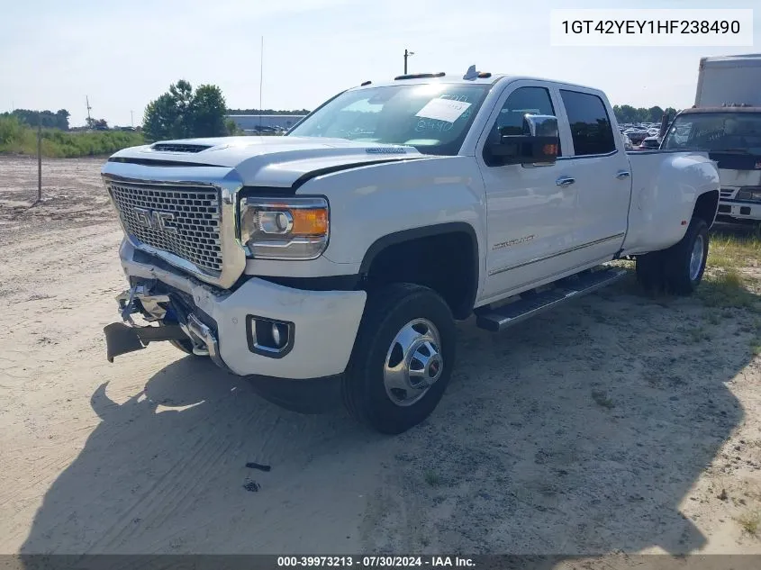 2017 GMC Sierra 3500Hd Denali VIN: 1GT42YEY1HF238490 Lot: 39973213