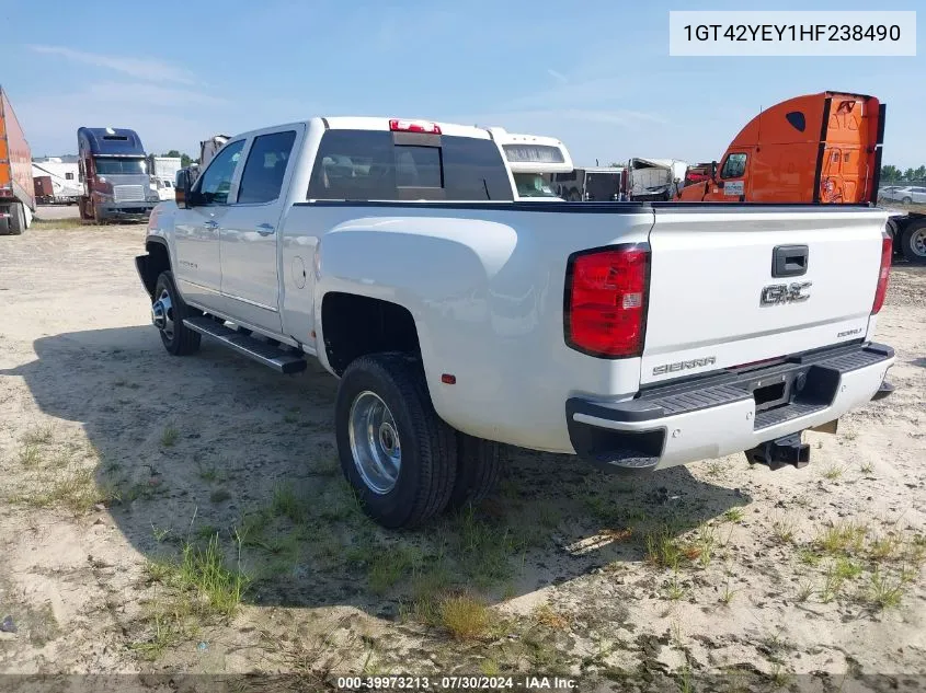 2017 GMC Sierra 3500Hd Denali VIN: 1GT42YEY1HF238490 Lot: 39973213