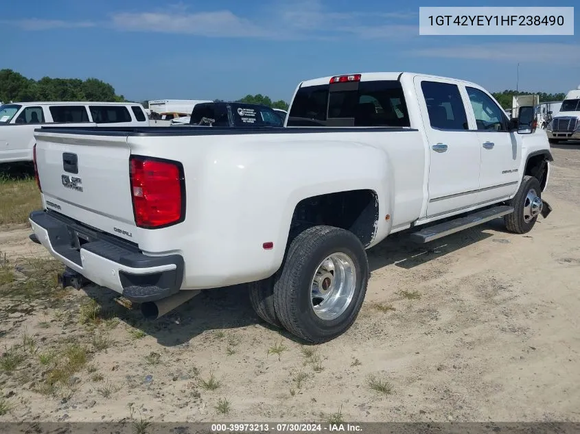 2017 GMC Sierra 3500Hd Denali VIN: 1GT42YEY1HF238490 Lot: 39973213