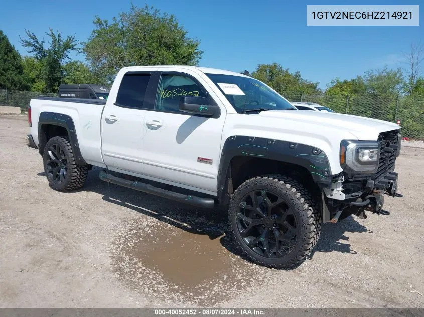 2017 GMC Sierra 1500 Slt VIN: 1GTV2NEC6HZ214921 Lot: 40052452