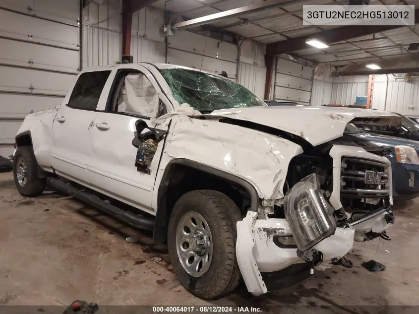 2017 GMC Sierra 1500 Slt VIN: 3GTU2NEC2HG513012 Lot: 40064017