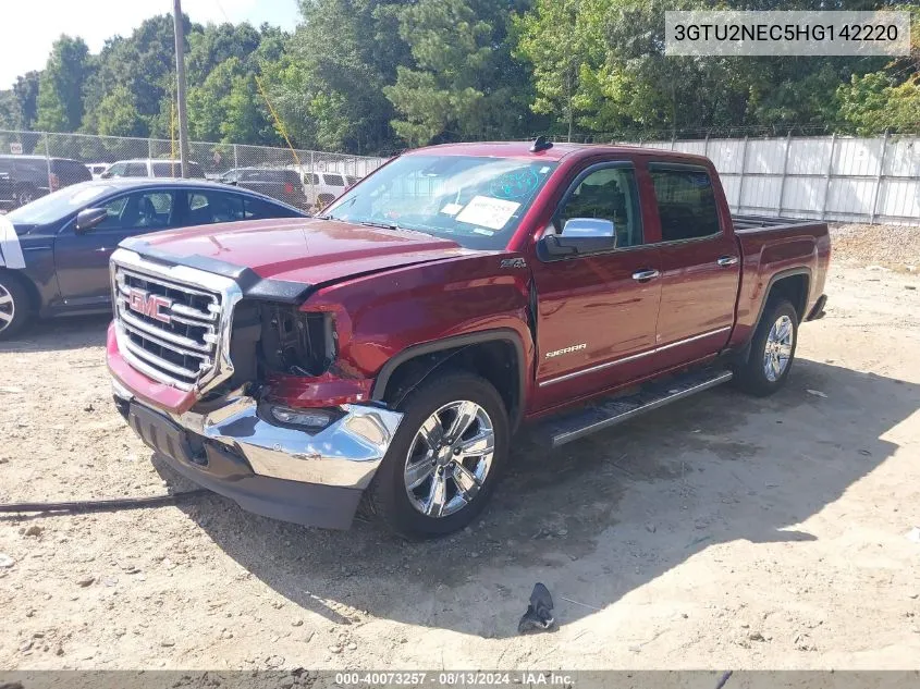 2017 GMC Sierra 1500 Slt VIN: 3GTU2NEC5HG142220 Lot: 40073257