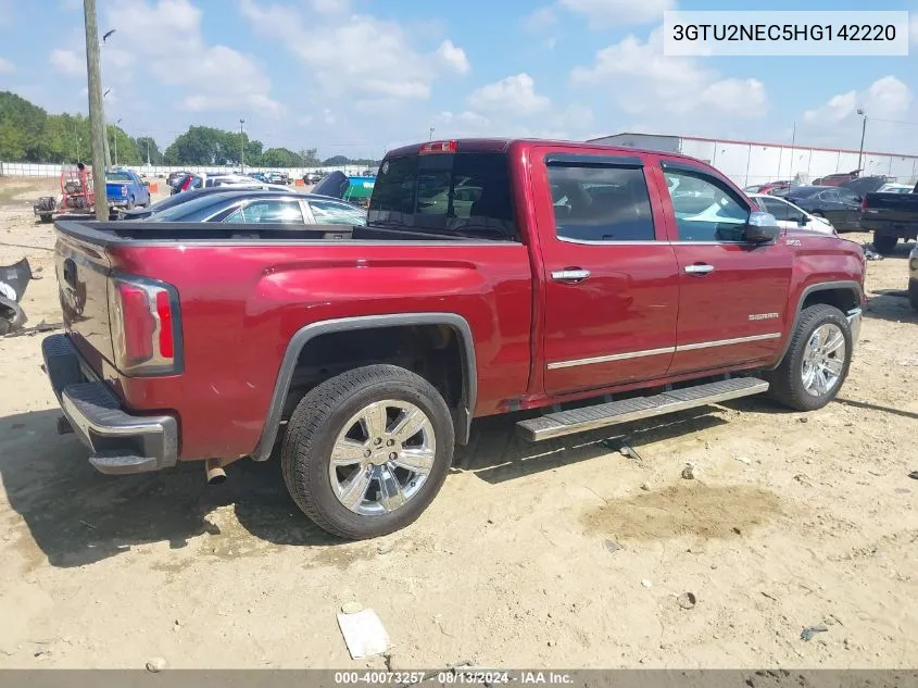 2017 GMC Sierra 1500 Slt VIN: 3GTU2NEC5HG142220 Lot: 40073257