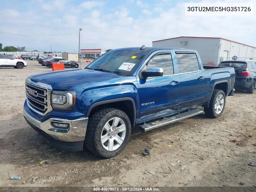 2017 GMC Sierra 1500 Sle VIN: 3GTU2MEC5HG351726 Lot: 40079073