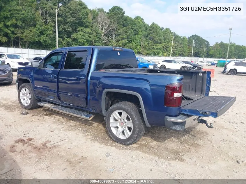 2017 GMC Sierra 1500 Sle VIN: 3GTU2MEC5HG351726 Lot: 40079073