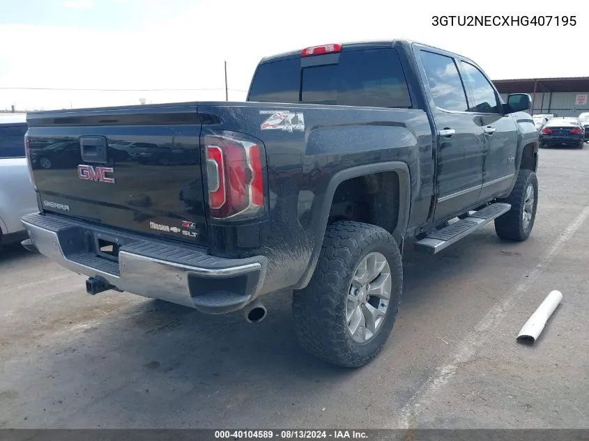 2017 GMC Sierra 1500 Slt VIN: 3GTU2NECXHG407195 Lot: 40104589