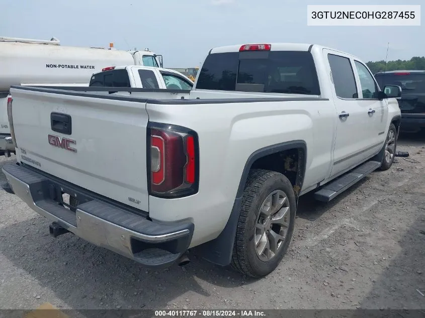 2017 GMC Sierra 1500 Slt VIN: 3GTU2NEC0HG287455 Lot: 40117767