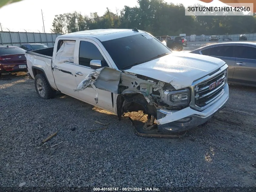 2017 GMC Sierra 1500 K1500 Slt VIN: 3GTU2NEC1HG142960 Lot: 40150747