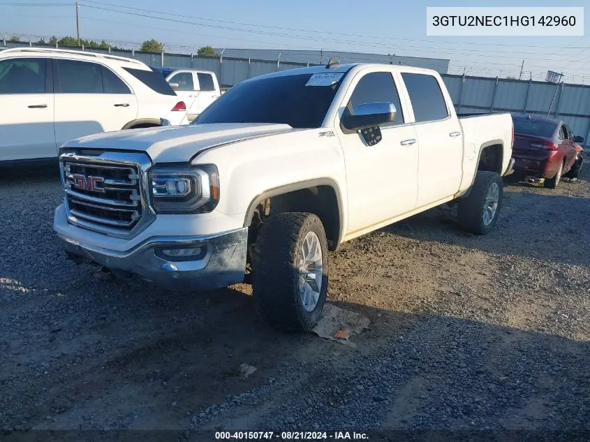 2017 GMC Sierra 1500 K1500 Slt VIN: 3GTU2NEC1HG142960 Lot: 40150747