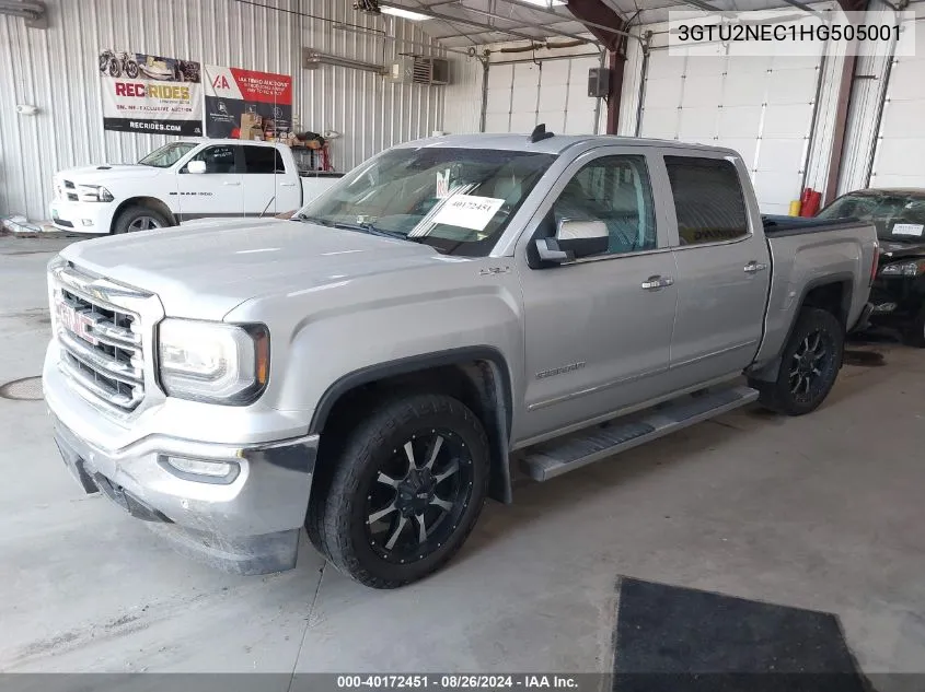 2017 GMC Sierra 1500 Slt VIN: 3GTU2NEC1HG505001 Lot: 40172451