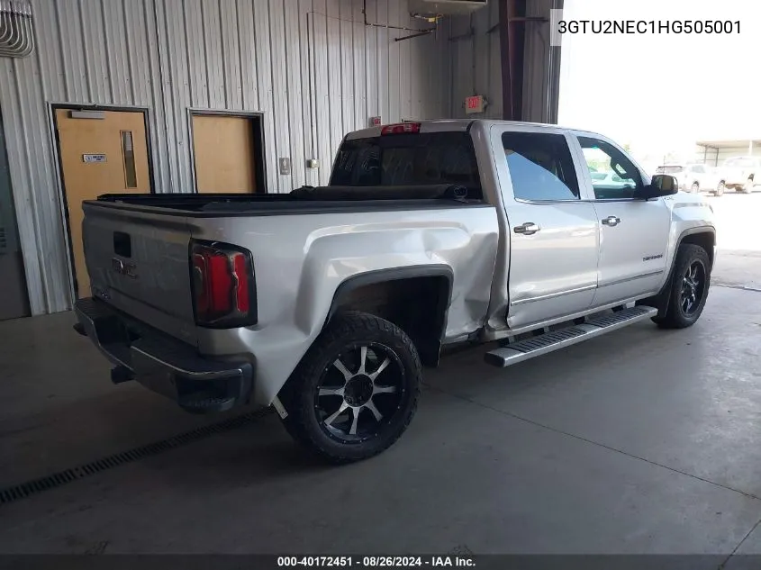 2017 GMC Sierra 1500 Slt VIN: 3GTU2NEC1HG505001 Lot: 40172451