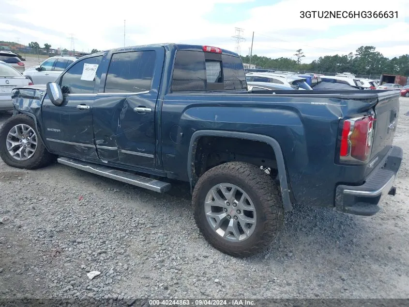 2017 GMC Sierra 1500 Slt VIN: 3GTU2NEC6HG366631 Lot: 40244863