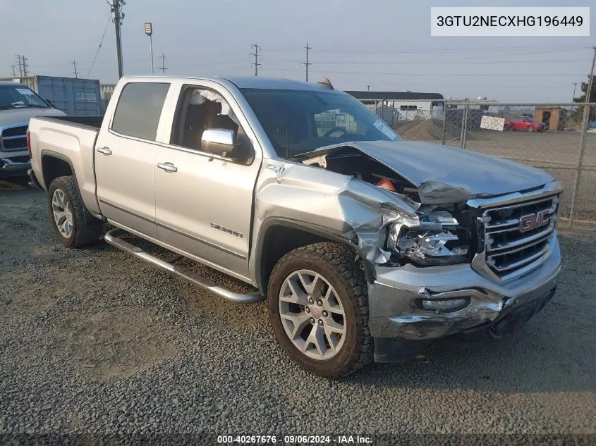 2017 GMC Sierra 1500 Slt VIN: 3GTU2NECXHG196449 Lot: 40267676