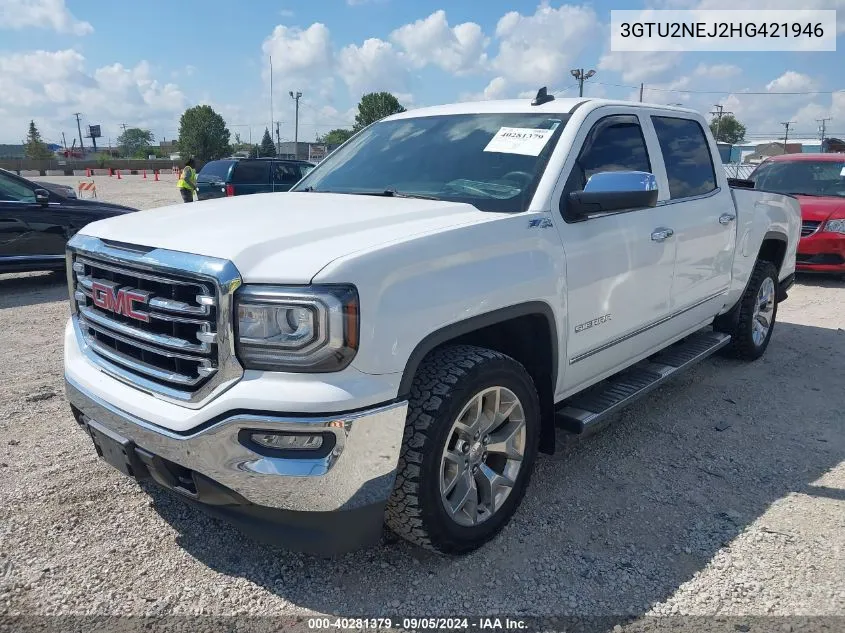 2017 GMC Sierra 1500 Slt VIN: 3GTU2NEJ2HG421946 Lot: 40281379