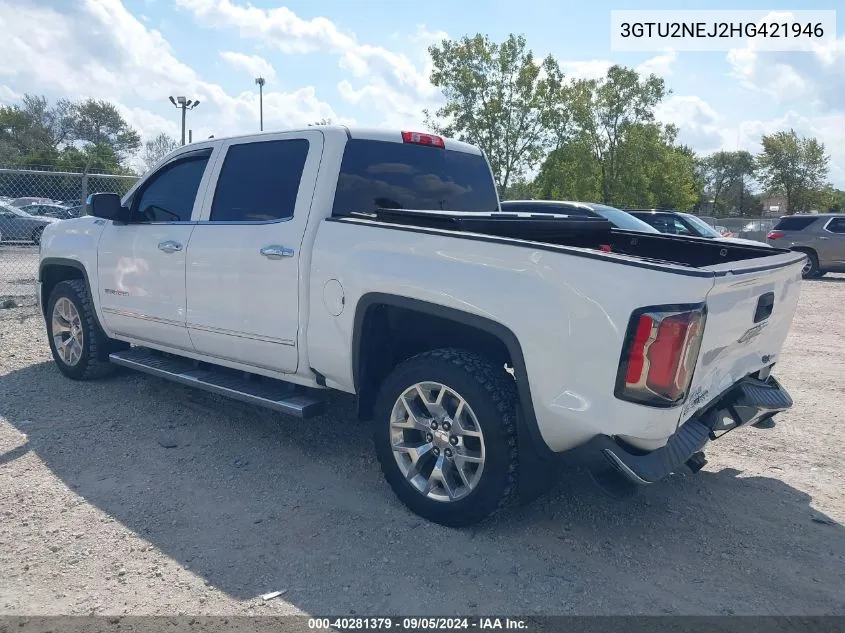 2017 GMC Sierra 1500 Slt VIN: 3GTU2NEJ2HG421946 Lot: 40281379