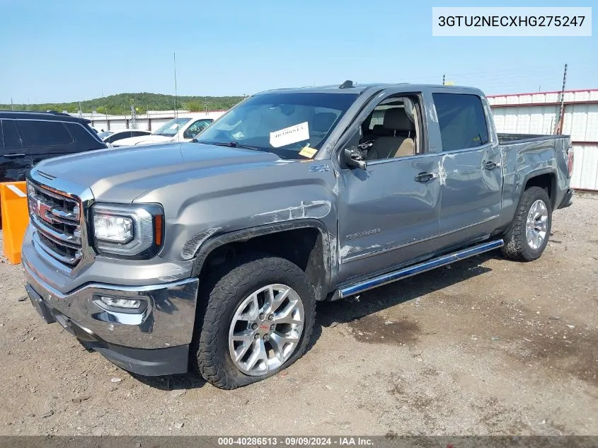 2017 GMC Sierra 1500 Slt VIN: 3GTU2NECXHG275247 Lot: 40286513