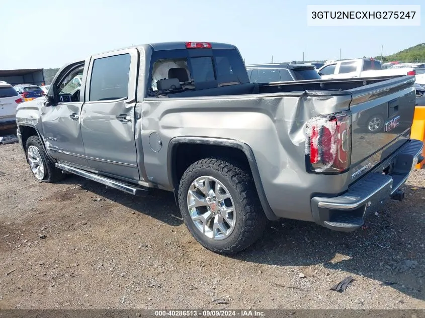 2017 GMC Sierra 1500 Slt VIN: 3GTU2NECXHG275247 Lot: 40286513