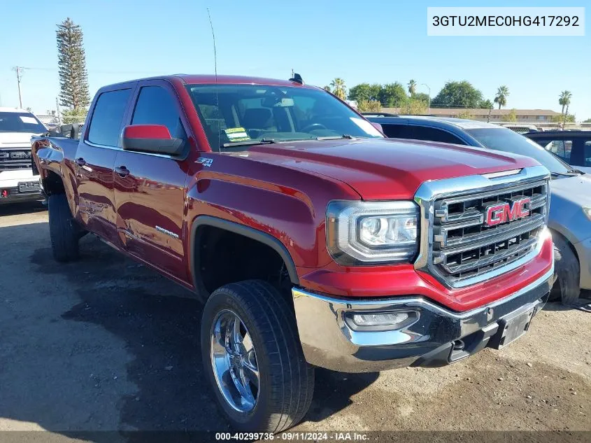 2017 GMC Sierra 1500 Sle VIN: 3GTU2MEC0HG417292 Lot: 40299736