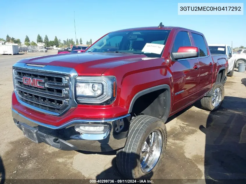 2017 GMC Sierra 1500 Sle VIN: 3GTU2MEC0HG417292 Lot: 40299736