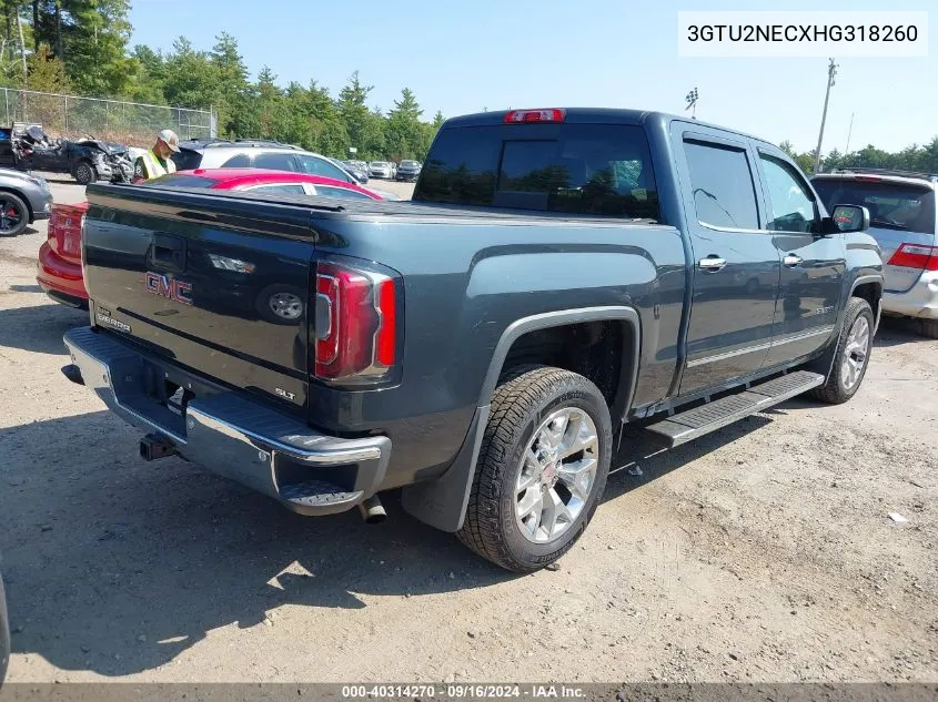 2017 GMC Sierra 1500 Slt VIN: 3GTU2NECXHG318260 Lot: 40314270