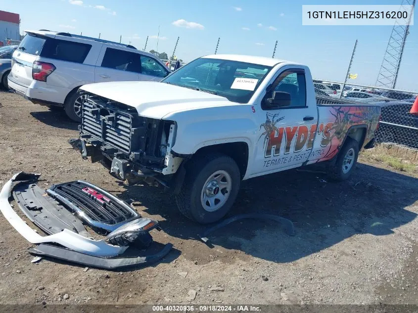 2017 GMC Sierra 1500 VIN: 1GTN1LEH5HZ316200 Lot: 40320936