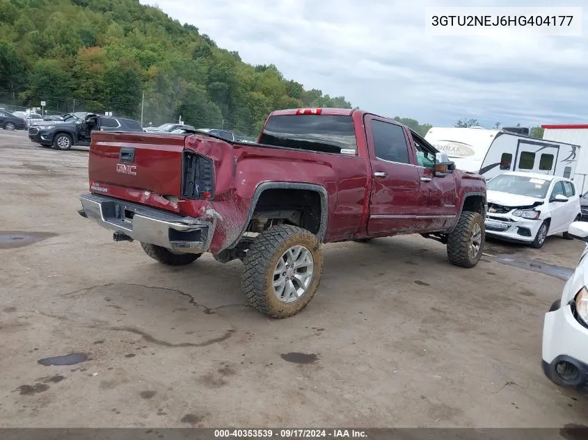 2017 GMC Sierra K1500 Slt VIN: 3GTU2NEJ6HG404177 Lot: 40353539