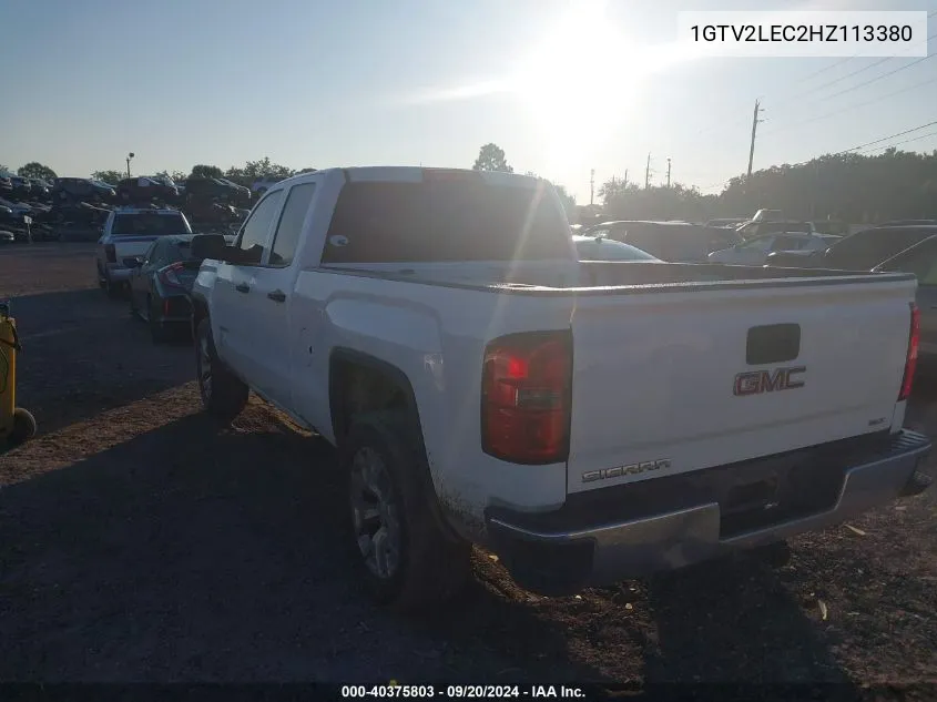 2017 GMC Sierra 1500 VIN: 1GTV2LEC2HZ113380 Lot: 40375803