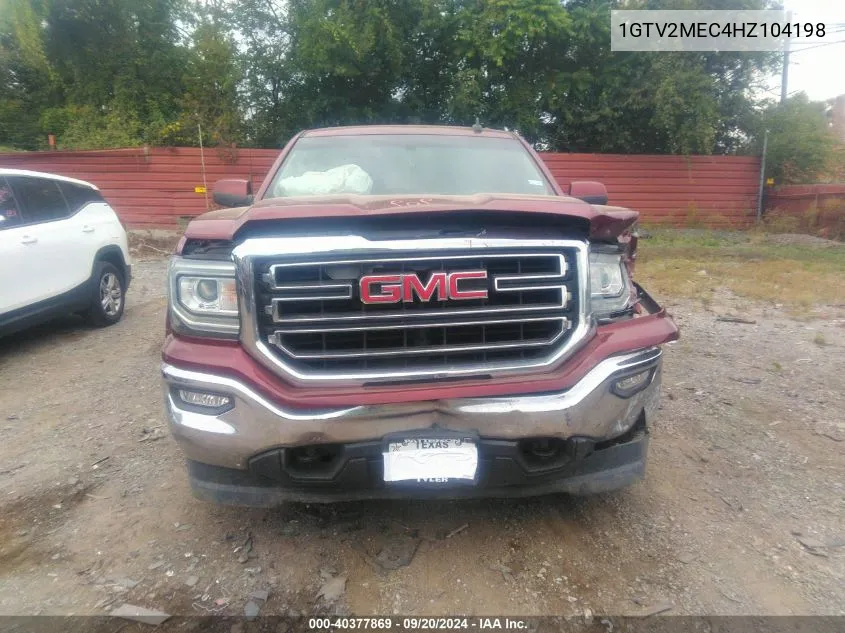 2017 GMC Sierra 1500 Sle VIN: 1GTV2MEC4HZ104198 Lot: 40377869