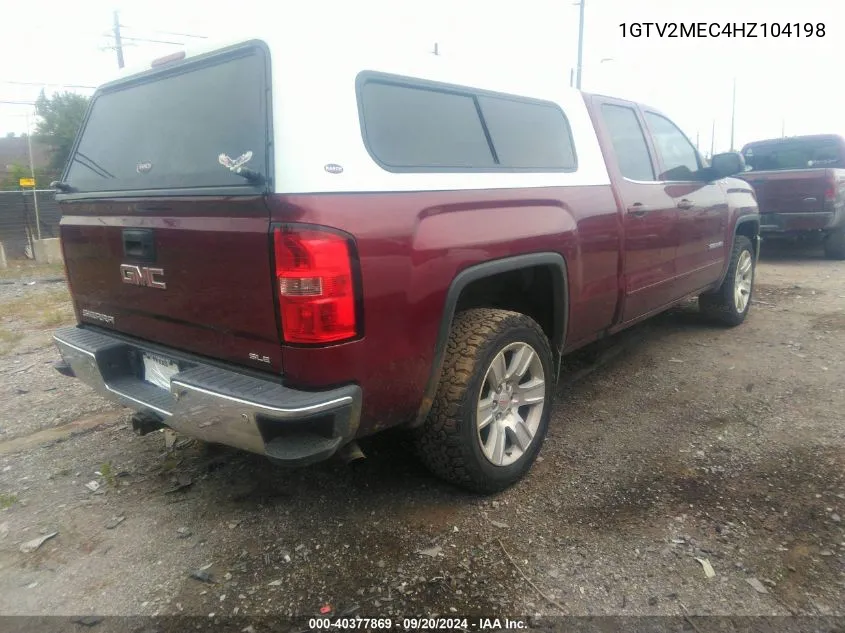 2017 GMC Sierra 1500 Sle VIN: 1GTV2MEC4HZ104198 Lot: 40377869