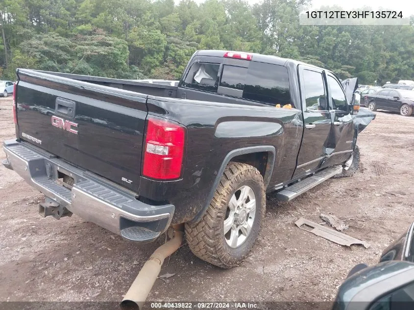 2017 GMC Sierra 2500Hd Slt VIN: 1GT12TEY3HF135724 Lot: 40439822