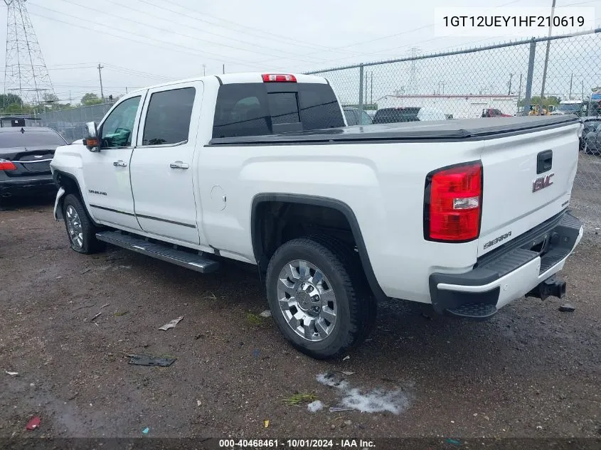 2017 GMC Sierra 2500Hd Denali VIN: 1GT12UEY1HF210619 Lot: 40468461