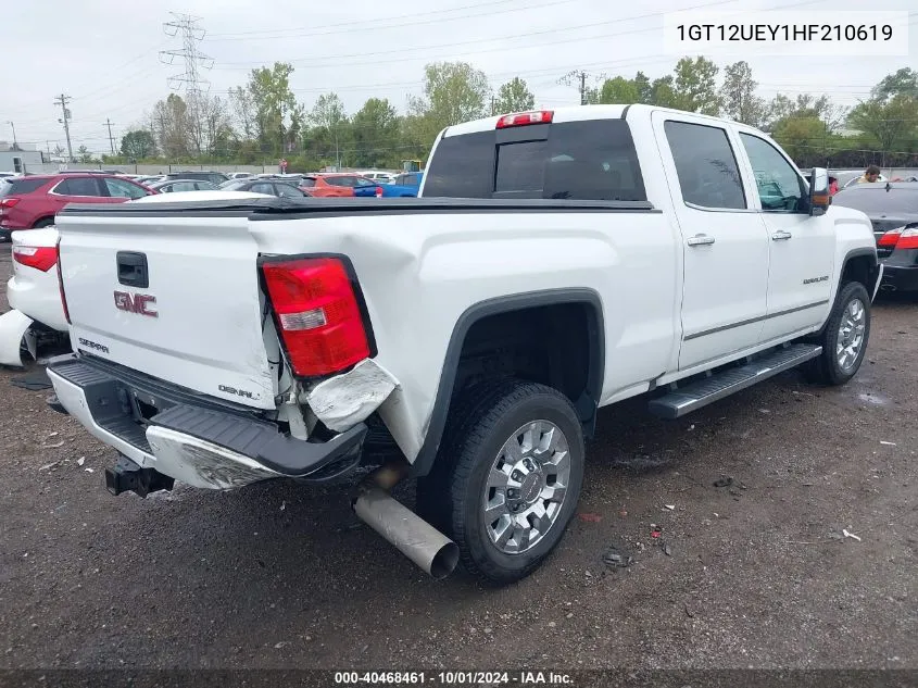 2017 GMC Sierra 2500Hd Denali VIN: 1GT12UEY1HF210619 Lot: 40468461