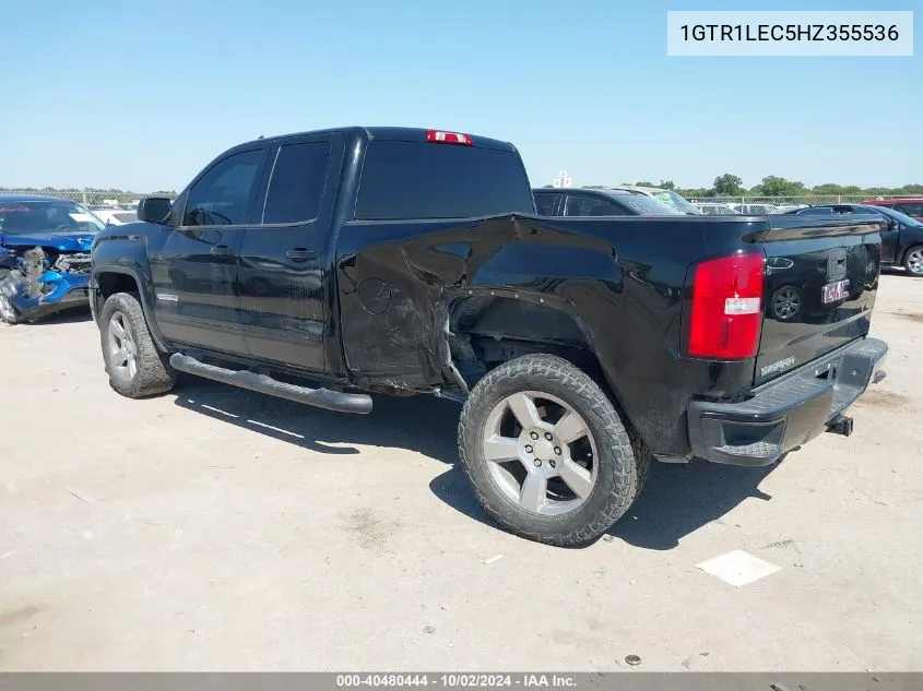 2017 GMC Sierra 1500 VIN: 1GTR1LEC5HZ355536 Lot: 40480444