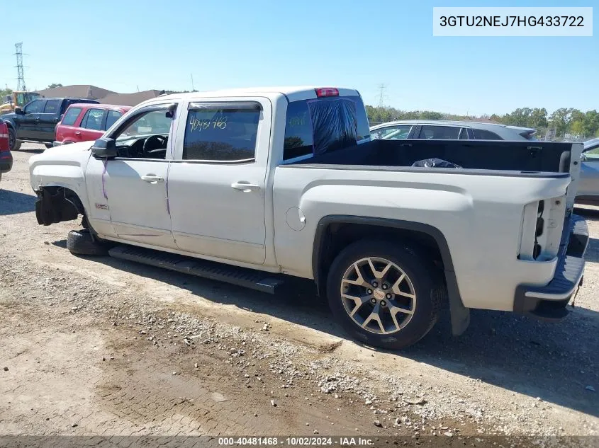 2017 GMC Sierra 1500 Slt VIN: 3GTU2NEJ7HG433722 Lot: 40481468