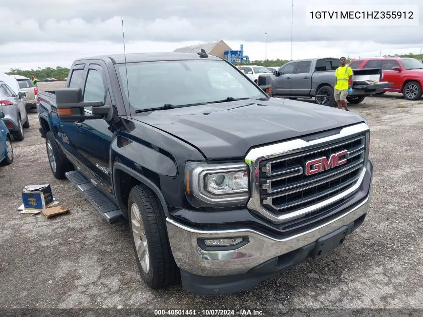 2017 GMC Sierra 1500 Sle VIN: 1GTV1MEC1HZ355912 Lot: 40501451