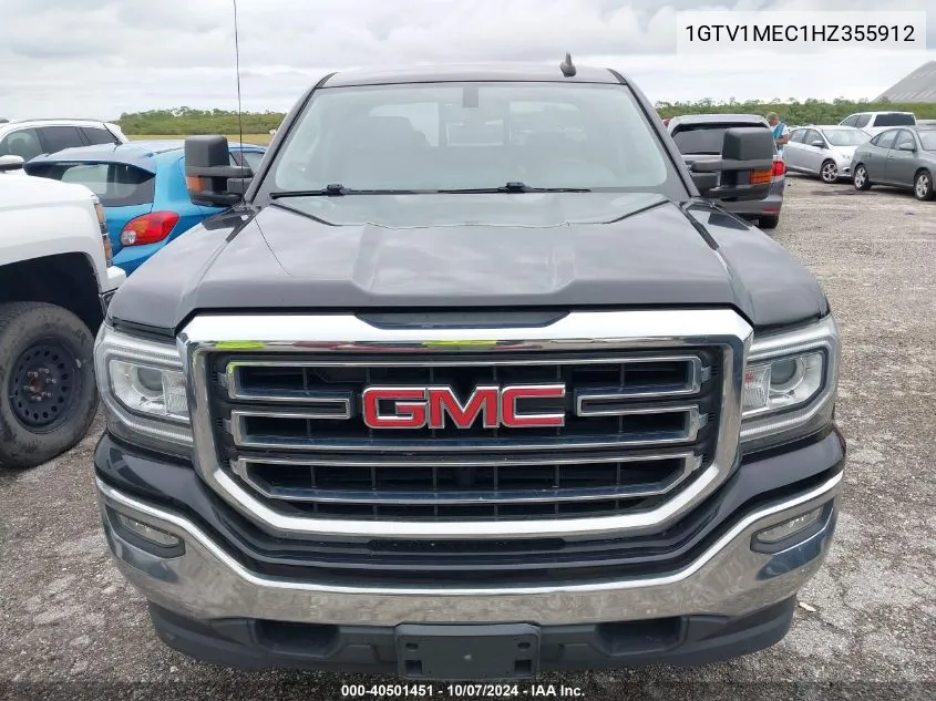 2017 GMC Sierra 1500 Sle VIN: 1GTV1MEC1HZ355912 Lot: 40501451