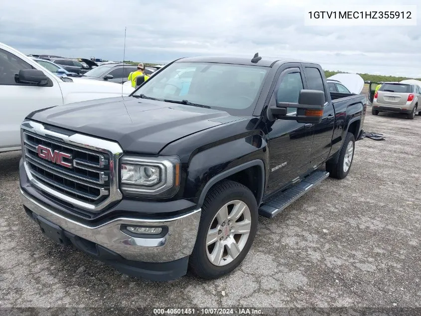 2017 GMC Sierra 1500 Sle VIN: 1GTV1MEC1HZ355912 Lot: 40501451