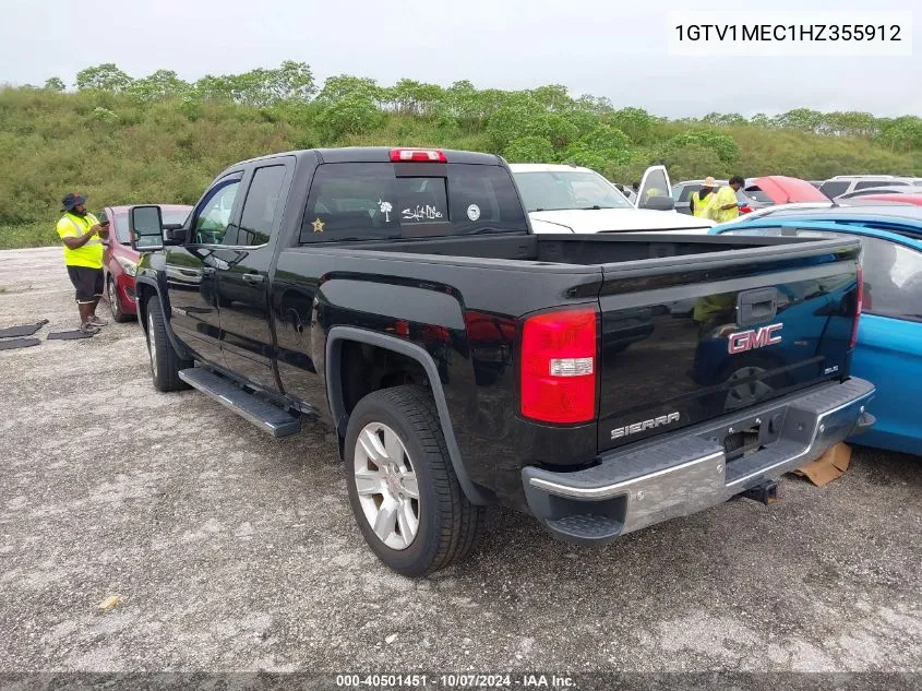 2017 GMC Sierra 1500 Sle VIN: 1GTV1MEC1HZ355912 Lot: 40501451