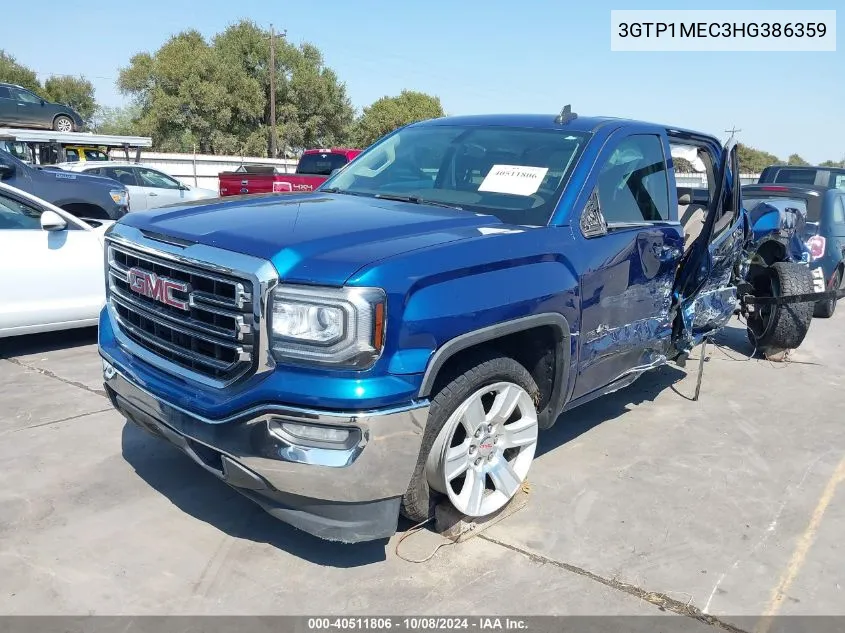 2017 GMC Sierra 1500 Sle VIN: 3GTP1MEC3HG386359 Lot: 40511806