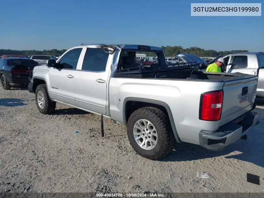 2017 GMC Sierra K1500 Sle VIN: 3GTU2MEC3HG199980 Lot: 40534708