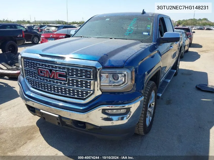 2017 GMC Sierra 1500 Slt VIN: 3GTU2NEC7HG148231 Lot: 40574244