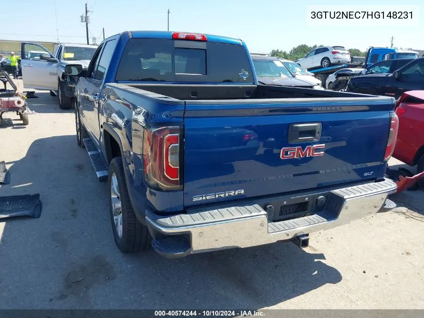 2017 GMC Sierra 1500 Slt VIN: 3GTU2NEC7HG148231 Lot: 40574244