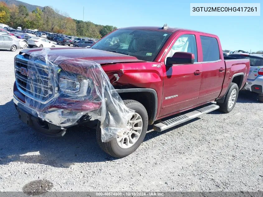 2017 GMC Sierra 1500 Sle VIN: 3GTU2MEC0HG417261 Lot: 40574608