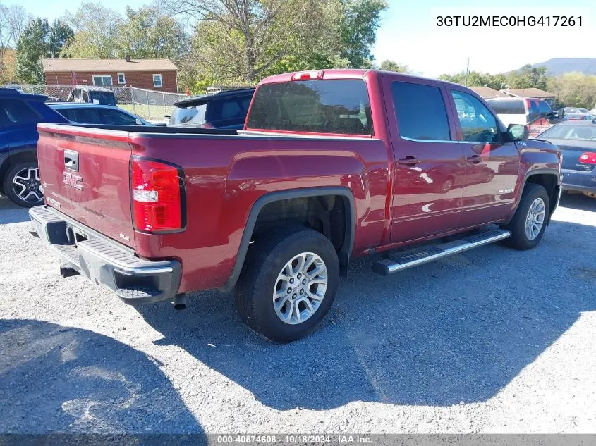 2017 GMC Sierra 1500 Sle VIN: 3GTU2MEC0HG417261 Lot: 40574608