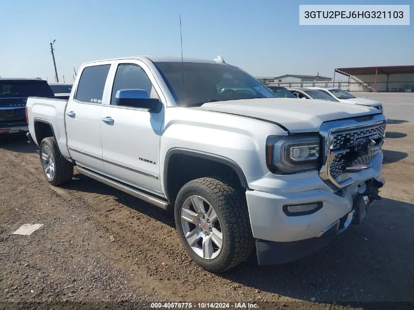 2017 GMC Sierra 1500 K1500 Denali VIN: 3GTU2PEJ6HG321103 Lot: 40578775