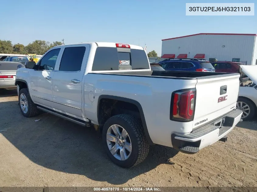 2017 GMC Sierra 1500 K1500 Denali VIN: 3GTU2PEJ6HG321103 Lot: 40578775