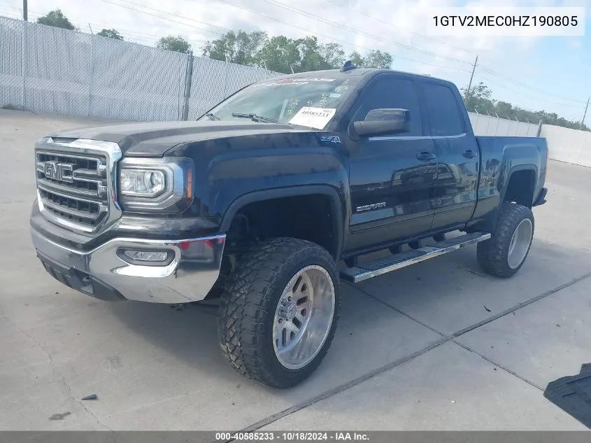 2017 GMC Sierra 1500 Sle VIN: 1GTV2MEC0HZ190805 Lot: 40585233