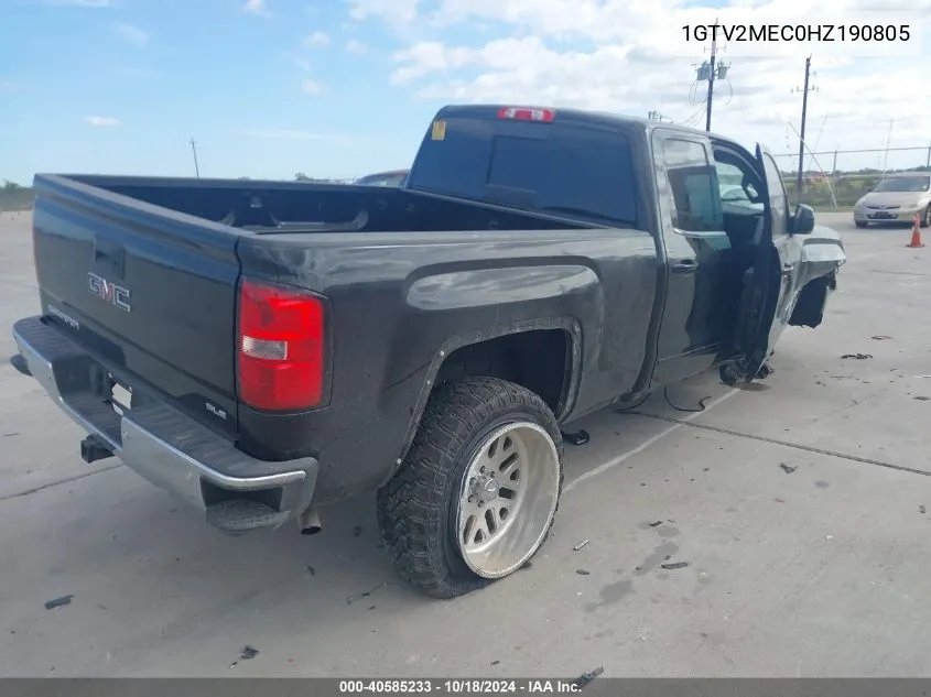 2017 GMC Sierra 1500 Sle VIN: 1GTV2MEC0HZ190805 Lot: 40585233