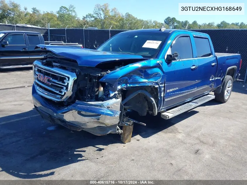 2017 GMC Sierra 1500 Slt VIN: 3GTU2NECXHG168649 Lot: 40615716