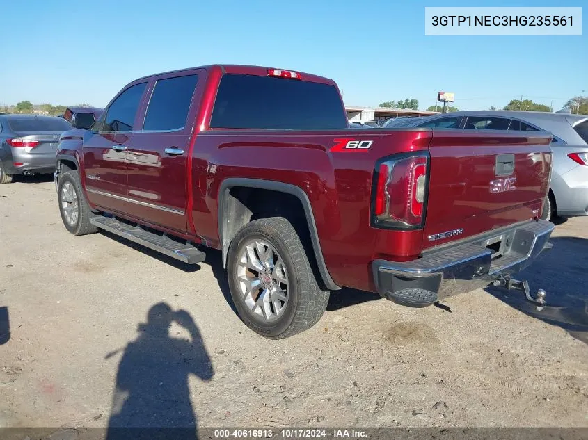 2017 GMC Sierra 1500 Slt VIN: 3GTP1NEC3HG235561 Lot: 40616913